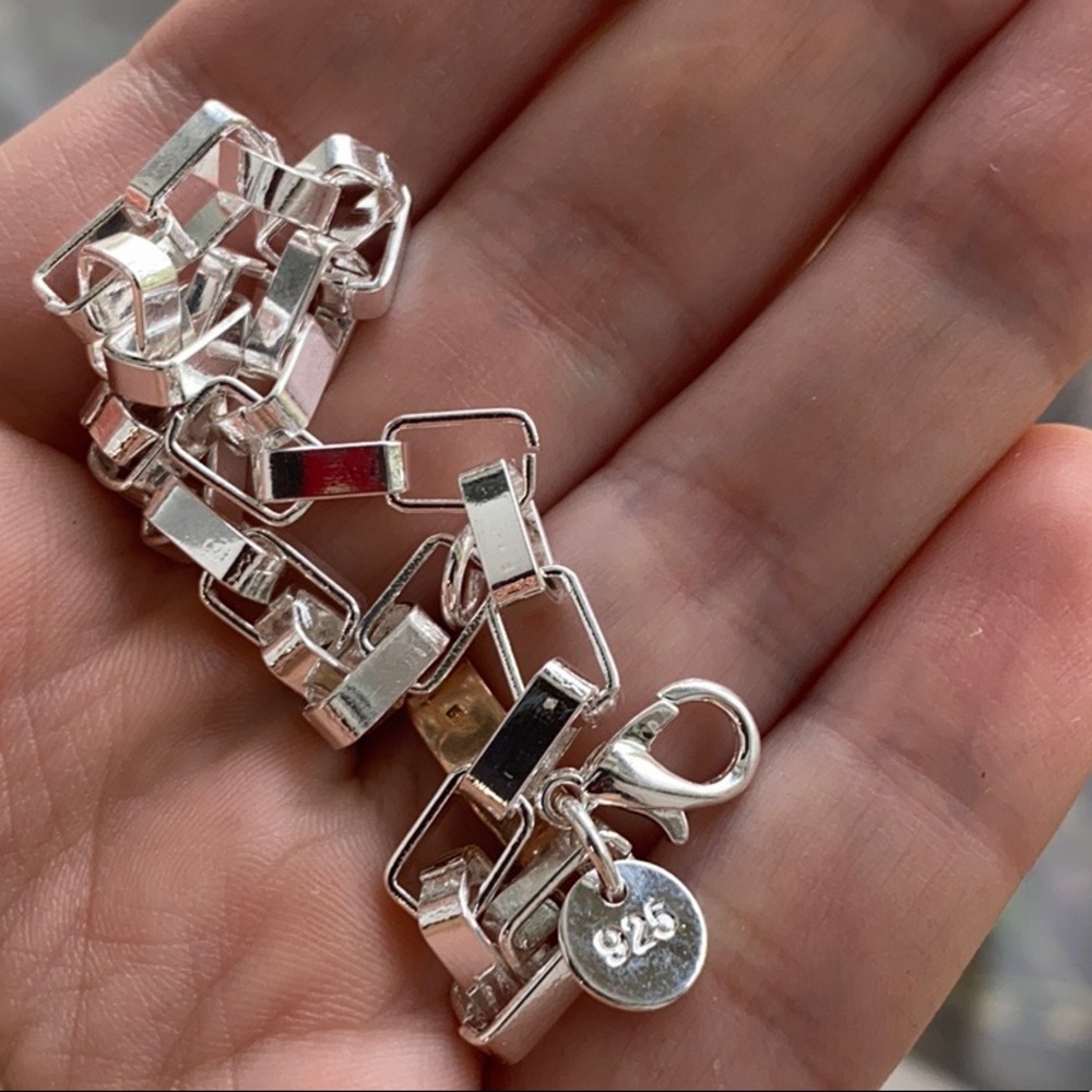 NEW 925 Sterling Silver Necklace Bracelet Set - Picture 2 of 3